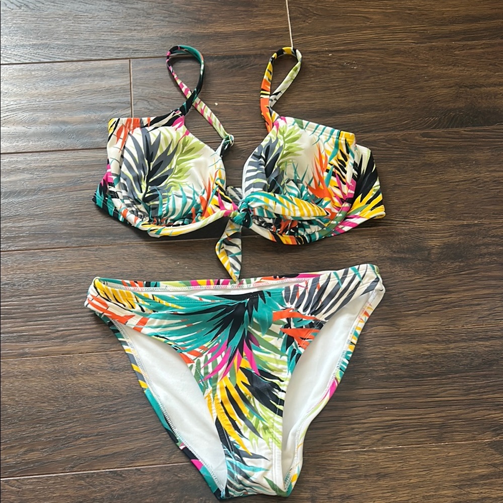 Tropical Print Bikini Set